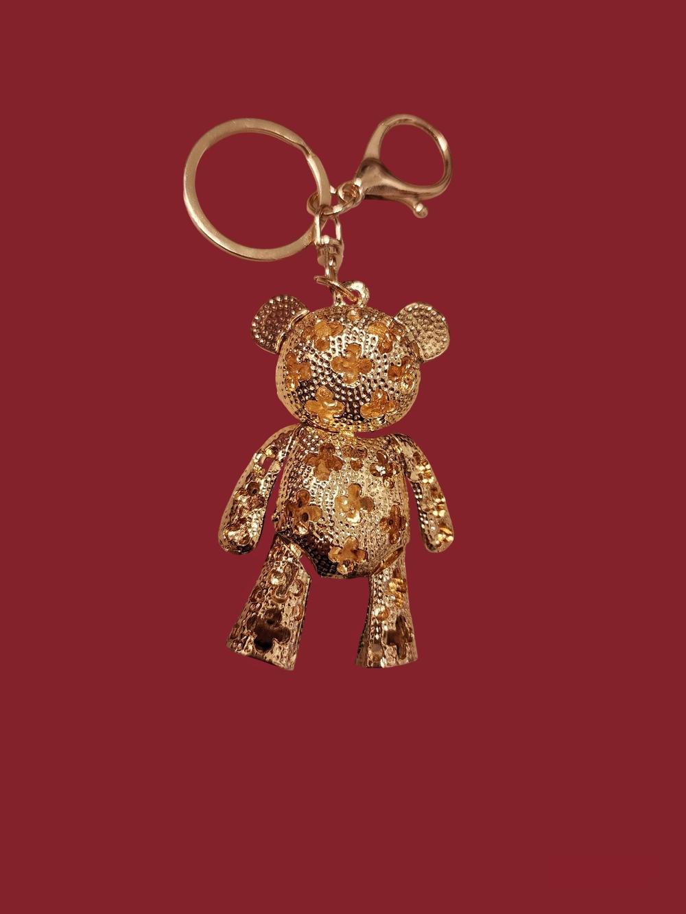 Colorful Multi-Color Teddy Bear Crystal Keychain - Picture 2 of 3